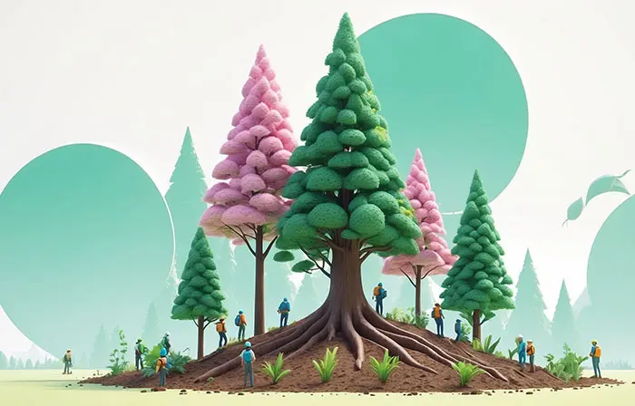 Forest Landscape 3D Art Design Illustration